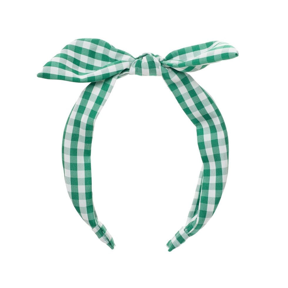 School Gingham Tie Headband
