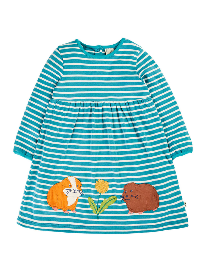 Dolcie Dress Blue Breton Stripe Guinea Pigs