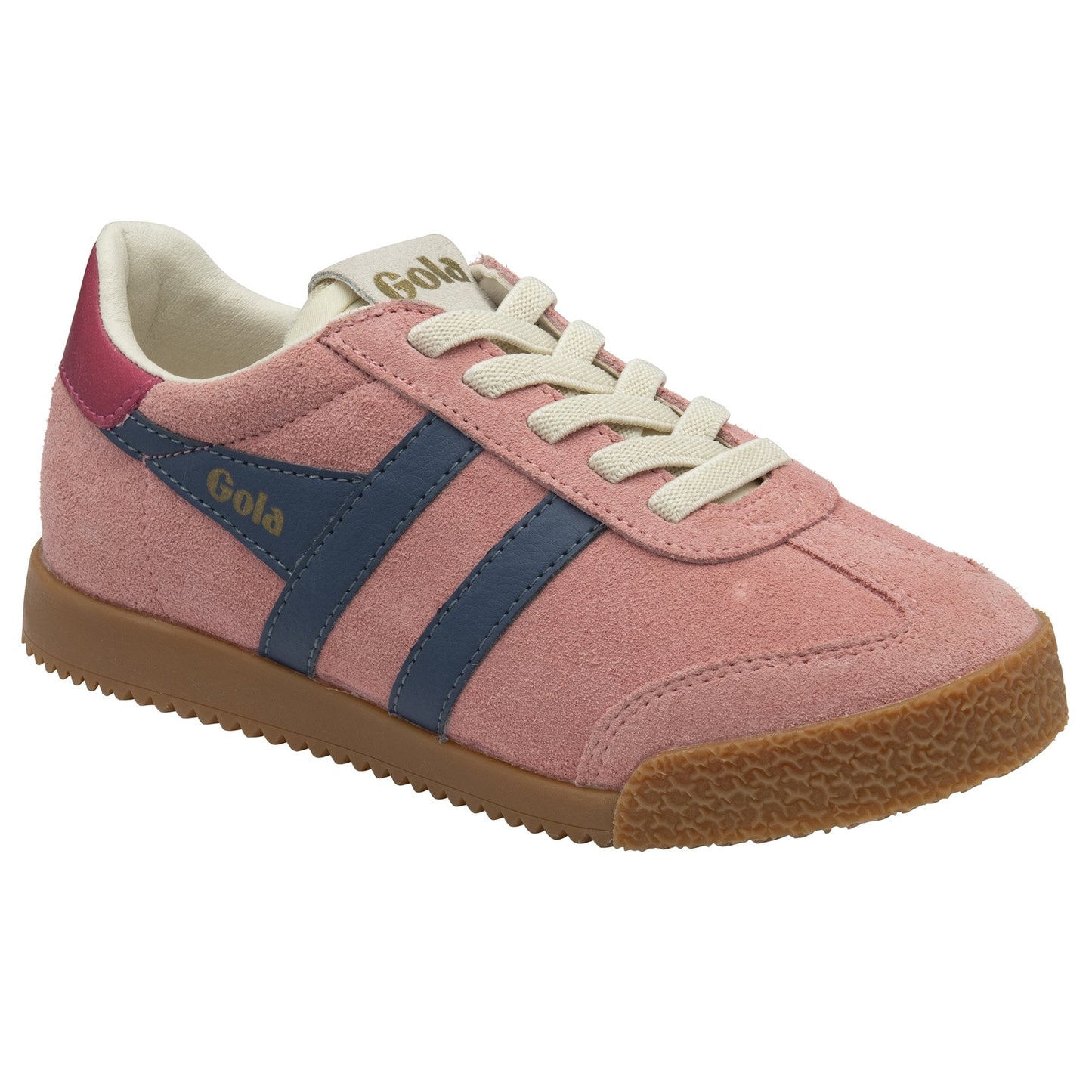 Elan Coral Pink/Moonlight/Raspberry Suede Sneaker Elastic Lace