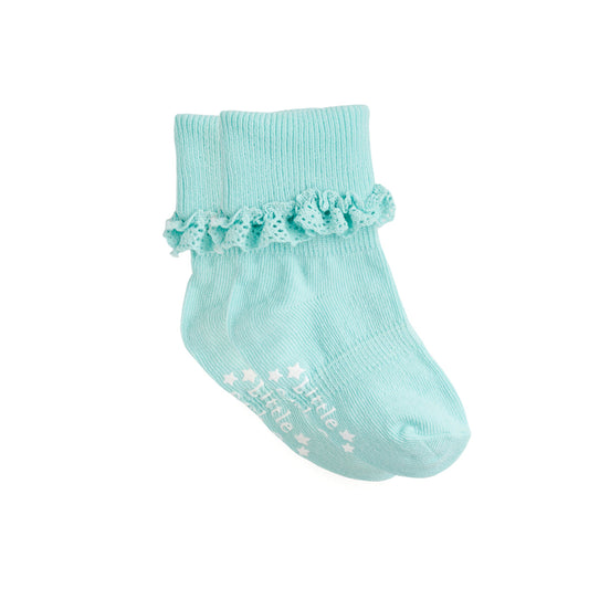 Frilly Paradiso Aqua Non Slip Stay On Socks