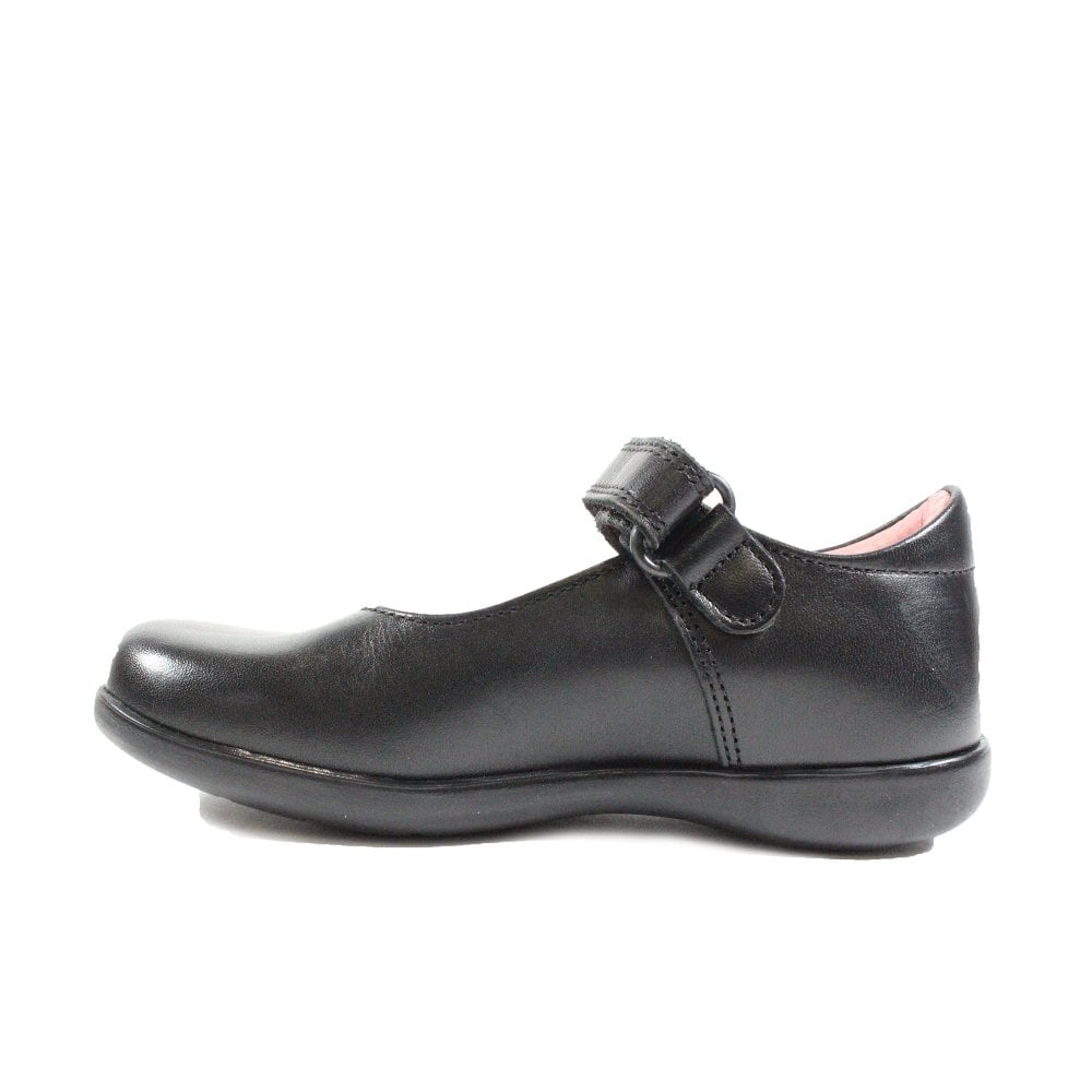 Bea Black Leather Mary-Jane Girls School Shoe