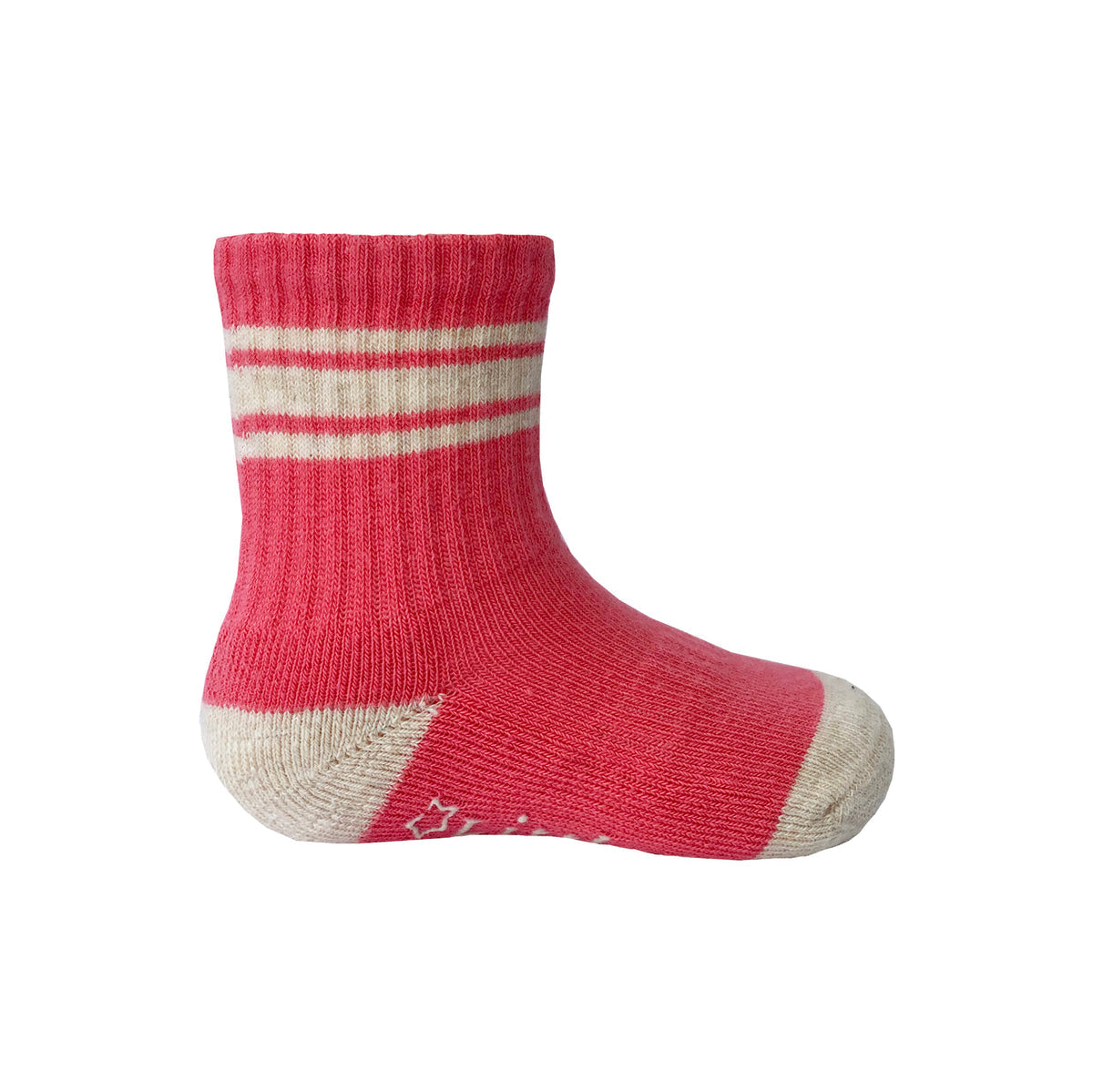 Sporty Pop Pink Organic Non Slip Stay On Socks