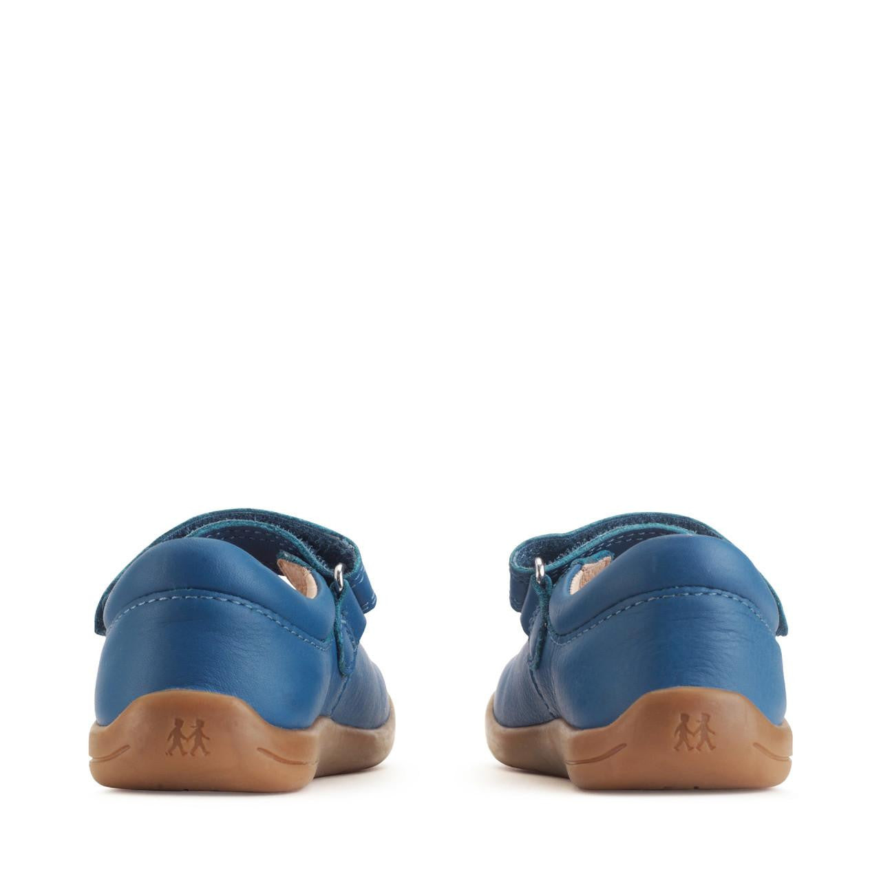 Fairy Tale Blue Leather Girl's First Walking Shoe