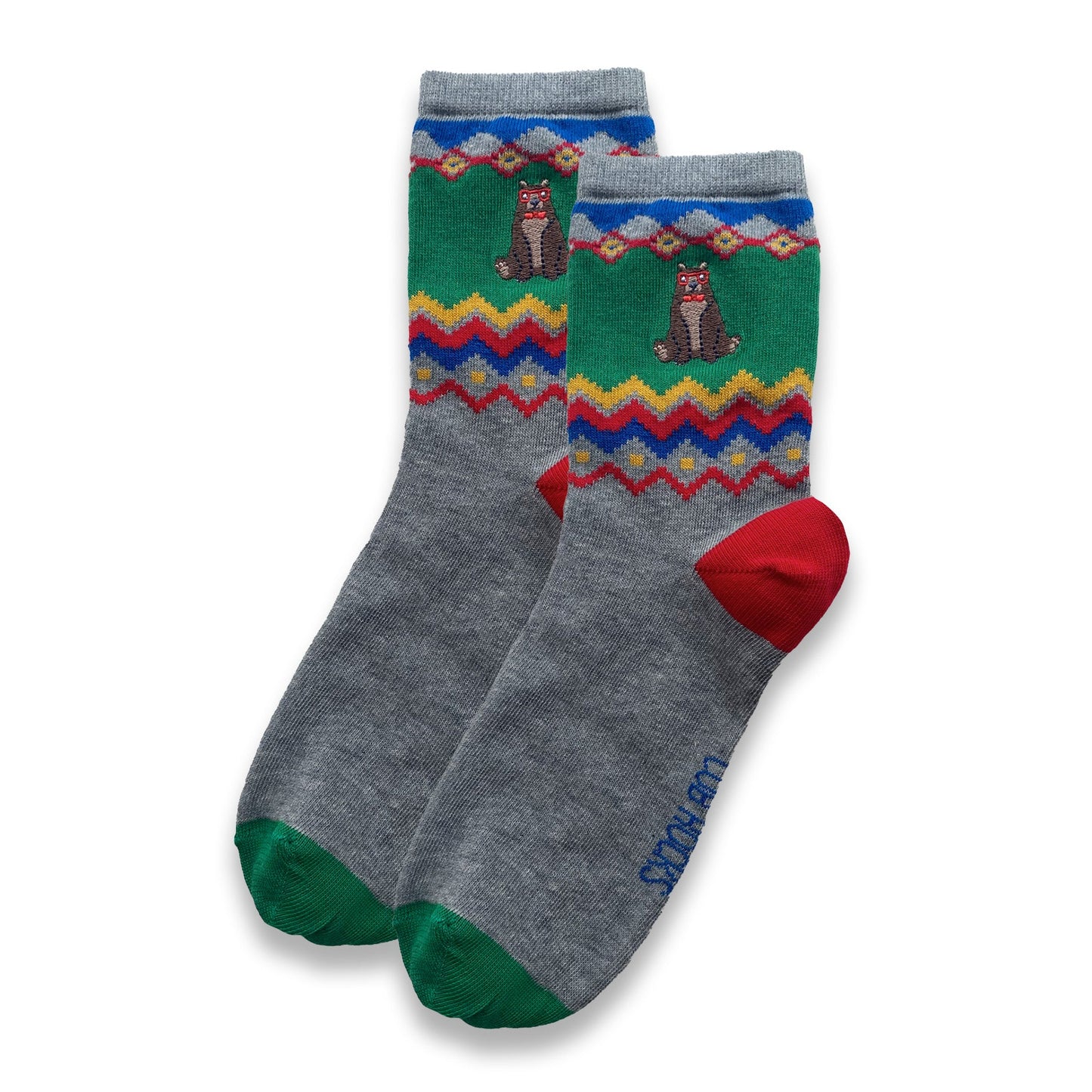 Ladies Mini Me Christmas Bear Socks