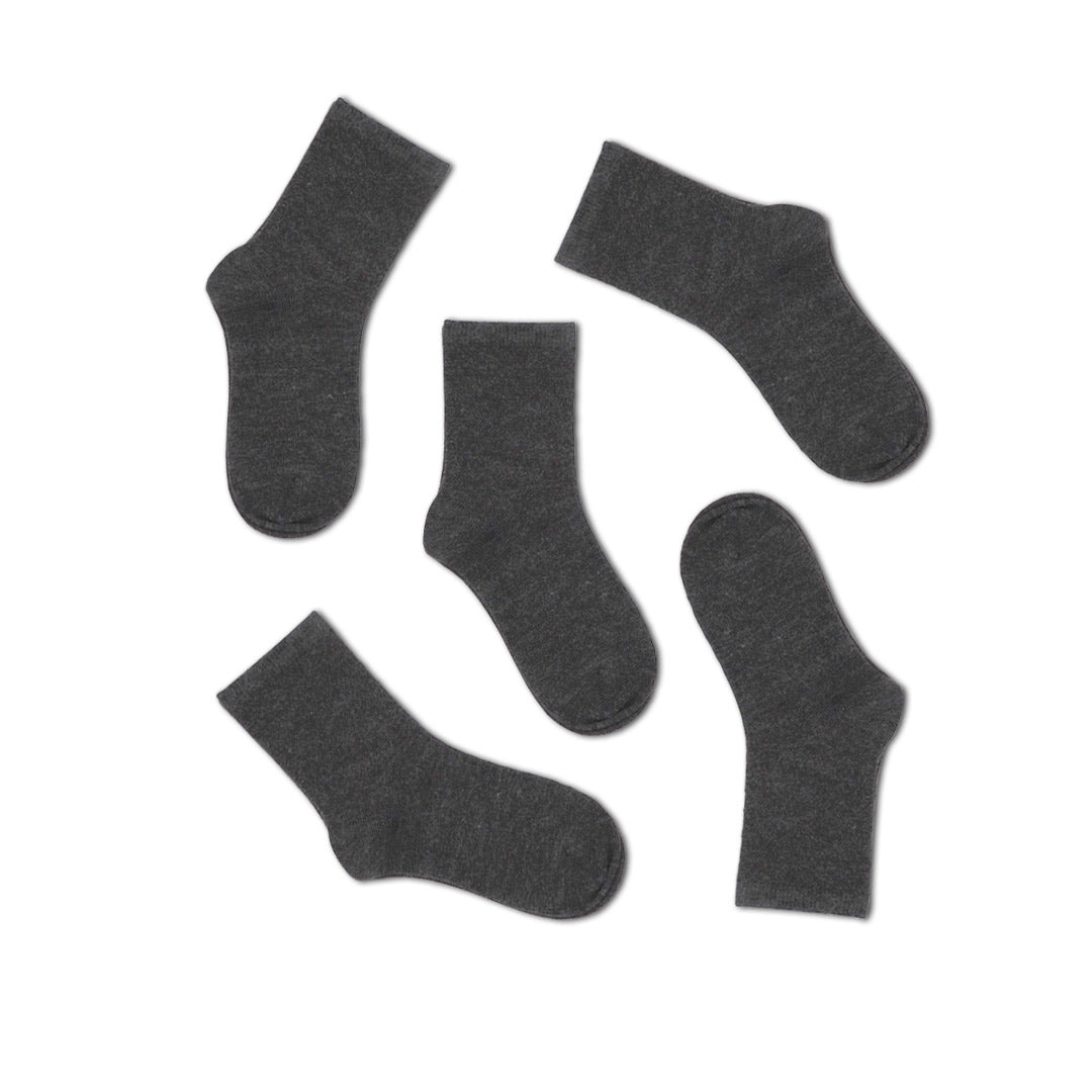 5pk Bamboo Ankle School Socks - Grey