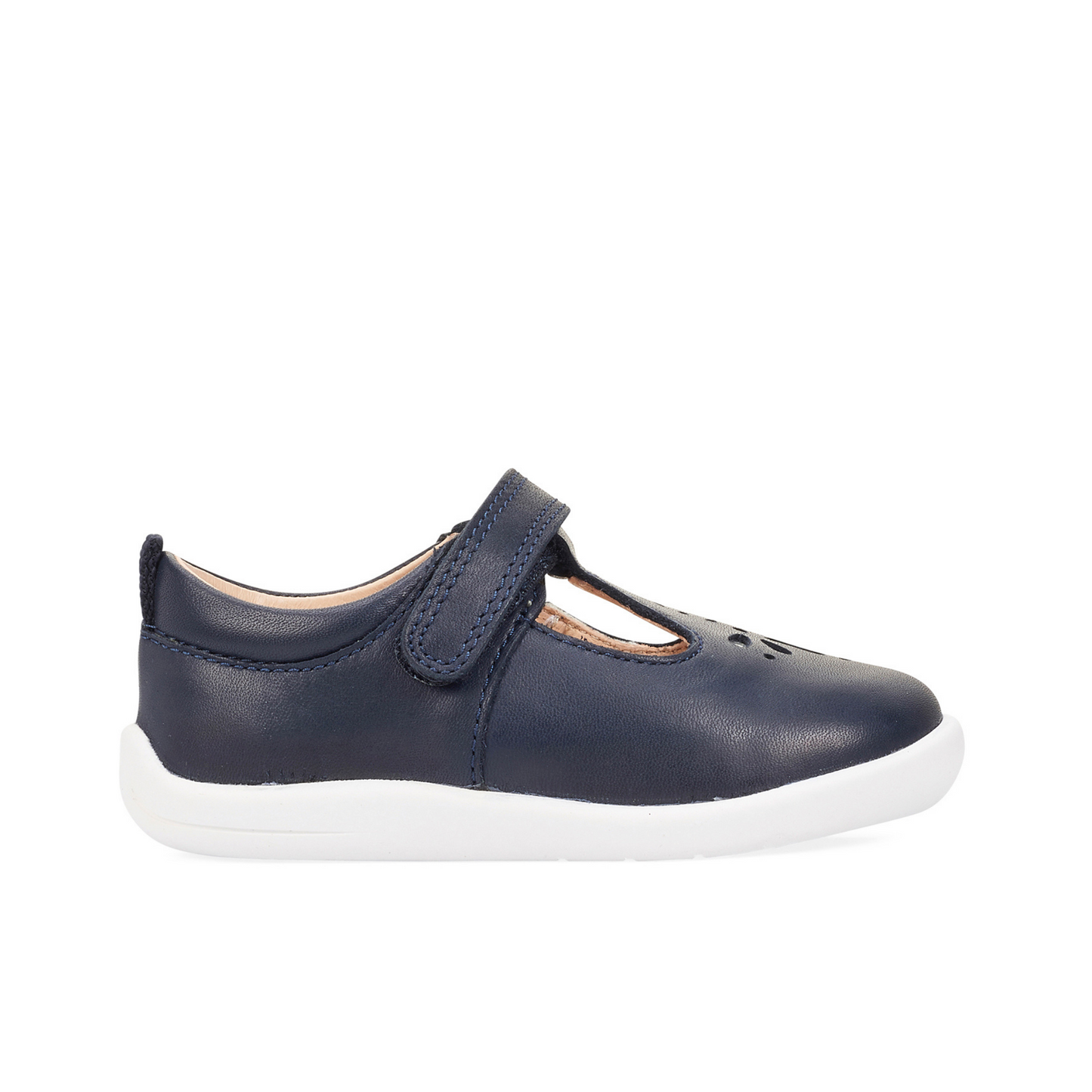 Puzzle Navy Leather Girl's Riptape First Walking Shoe