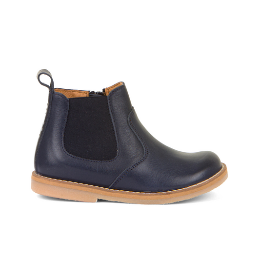 Chelys Low Leather Chelsea Boot in Dark Blue