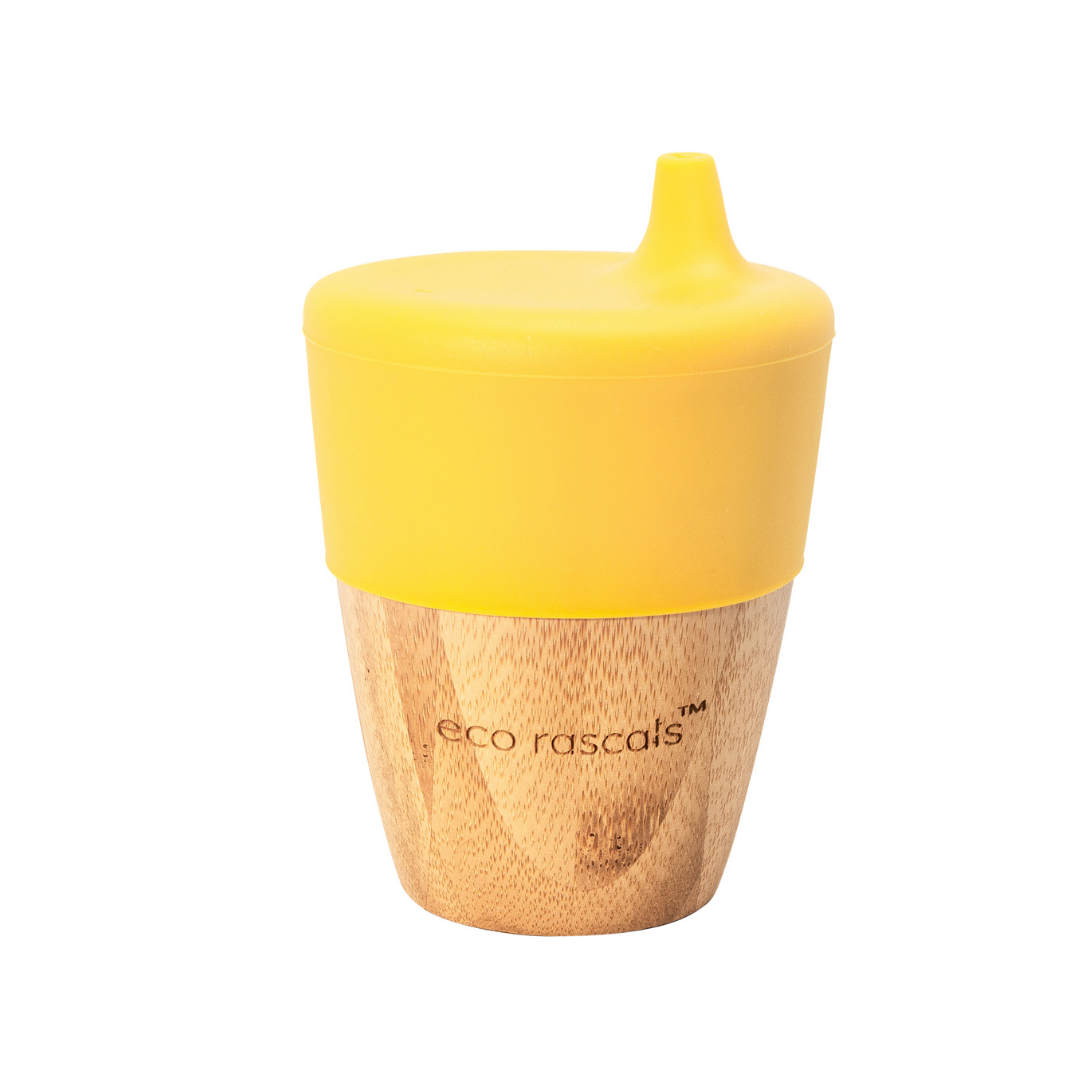 Bamboo Cup with Silicone Sippy Lid
