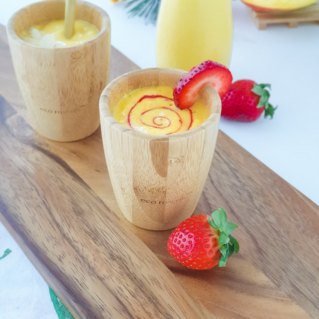 Bamboo Cup with Silicone Sippy Lid