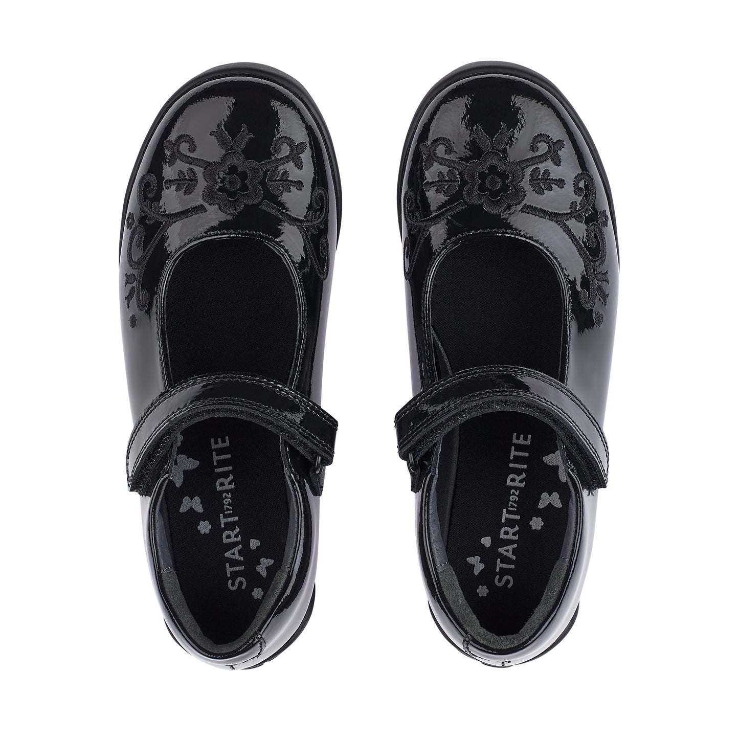 Hopscotch Black Patent Leather Girl's Mary Jane School Shoe