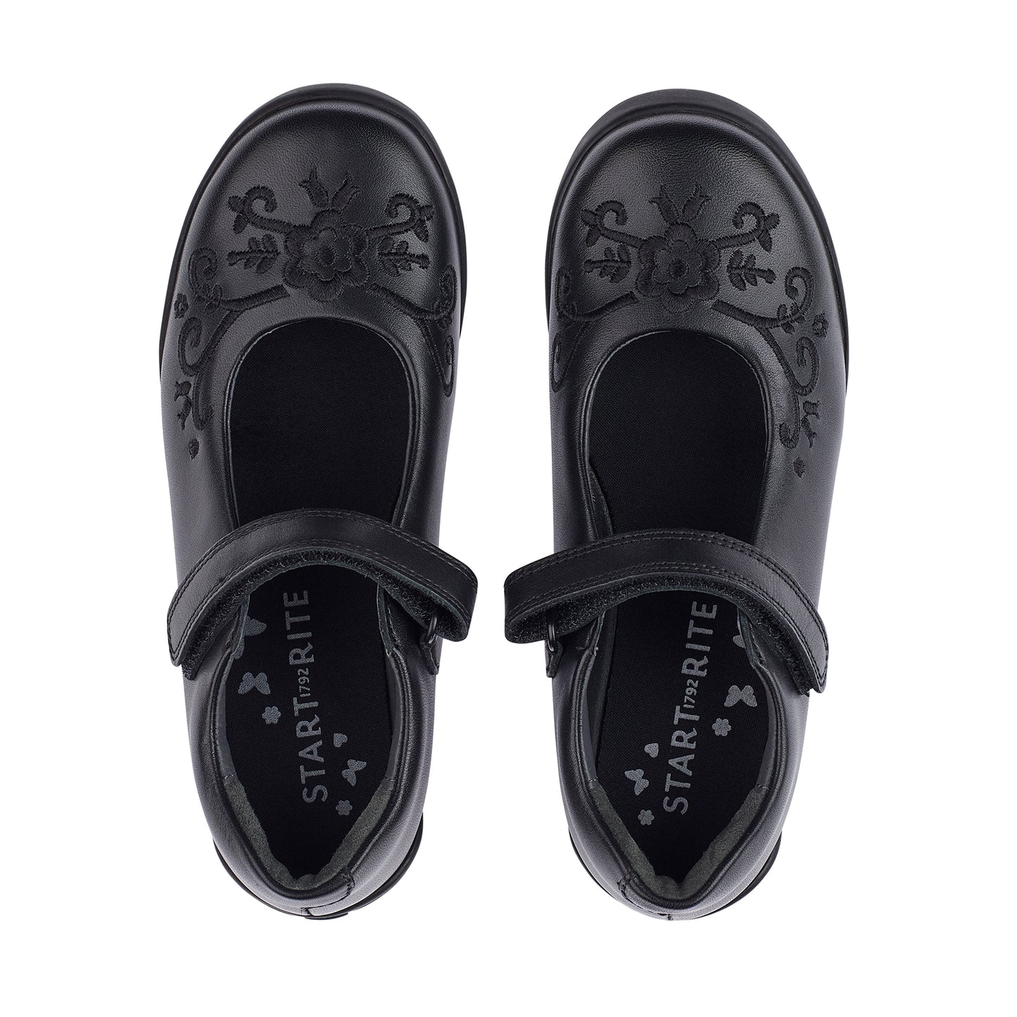 Hopscotch Black Leather Girl's Mary Jane School Shoe