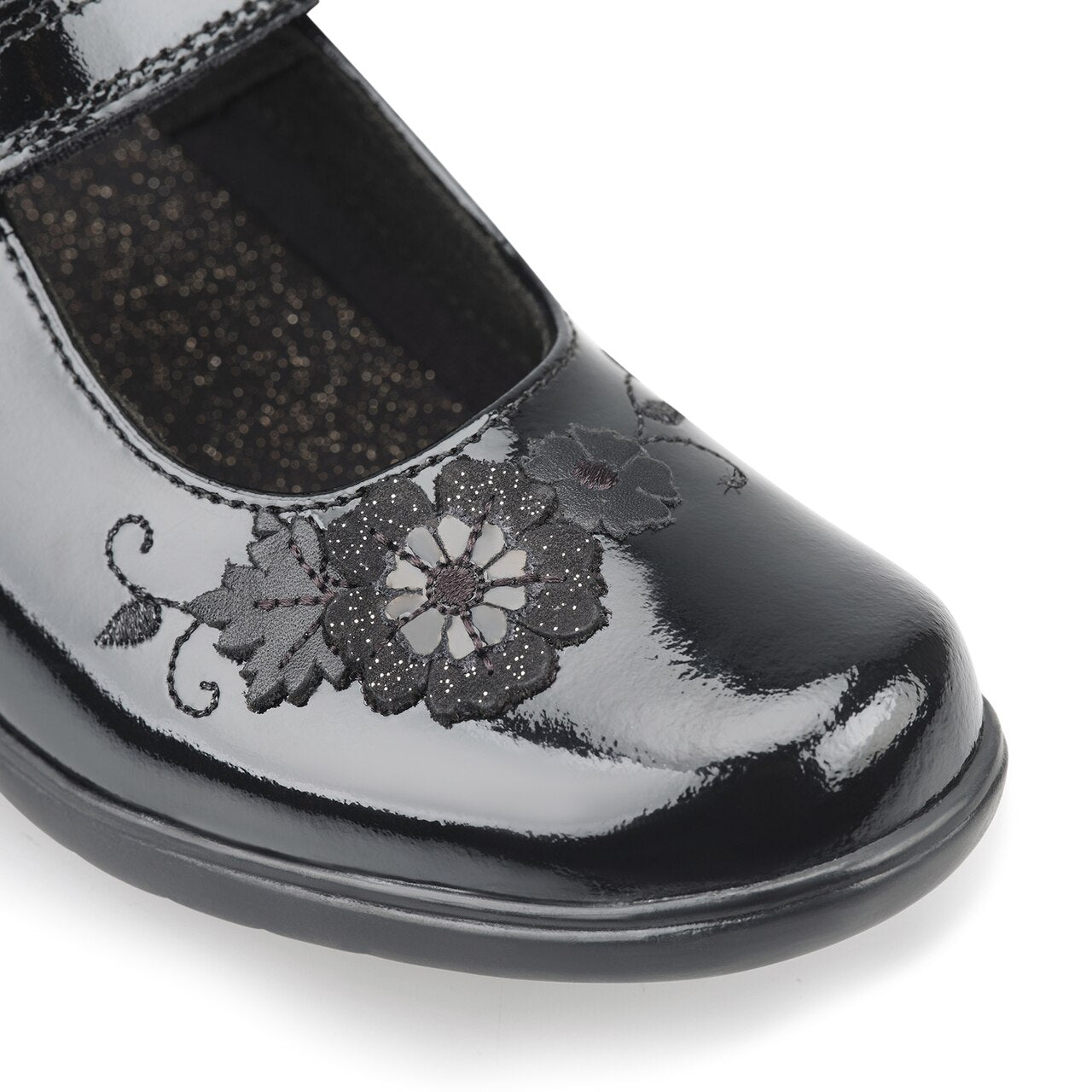 Wish Girl's Black Patent Leather School Shoe