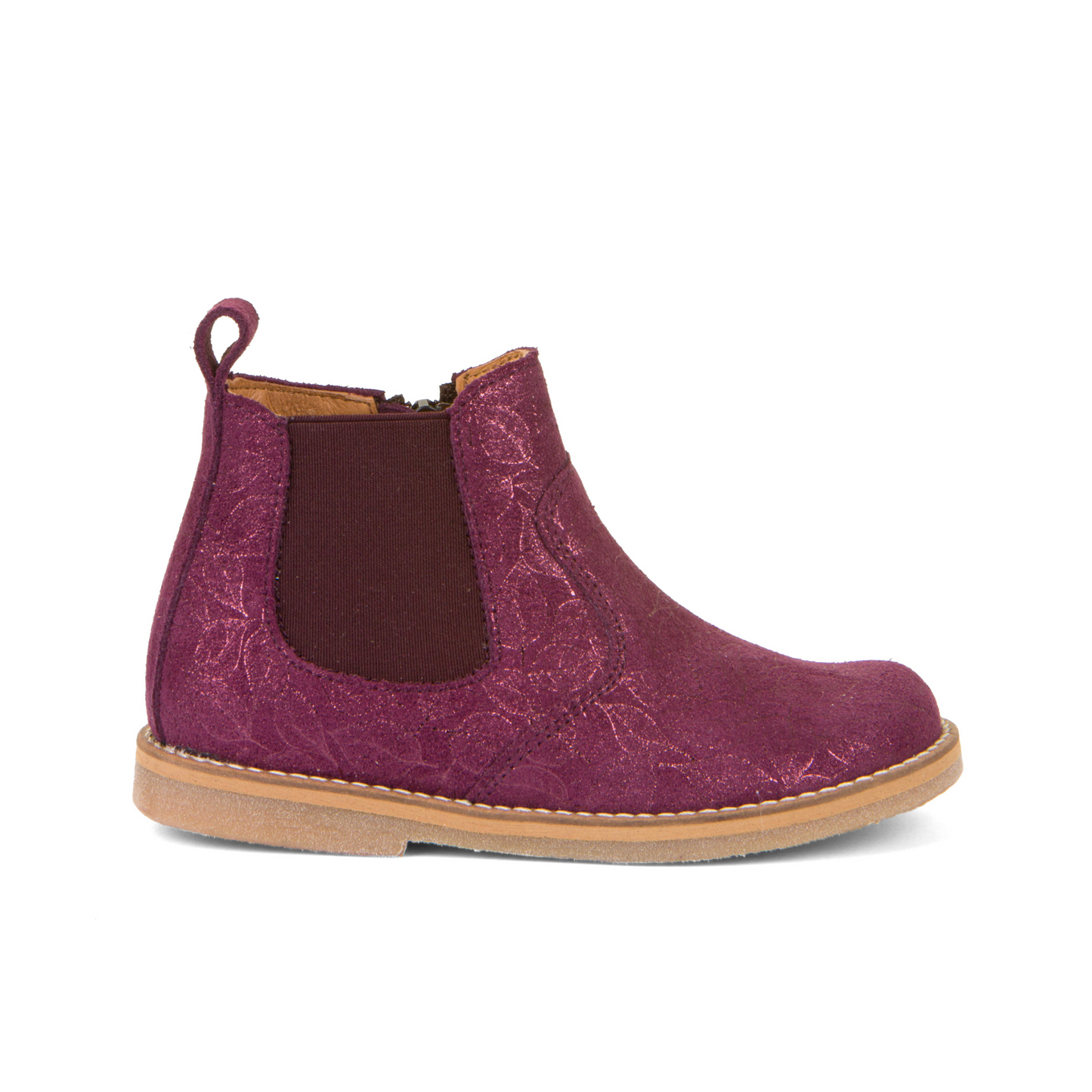 Chelys Low Chelsea Boot in Grape Wine Nubuk Leather