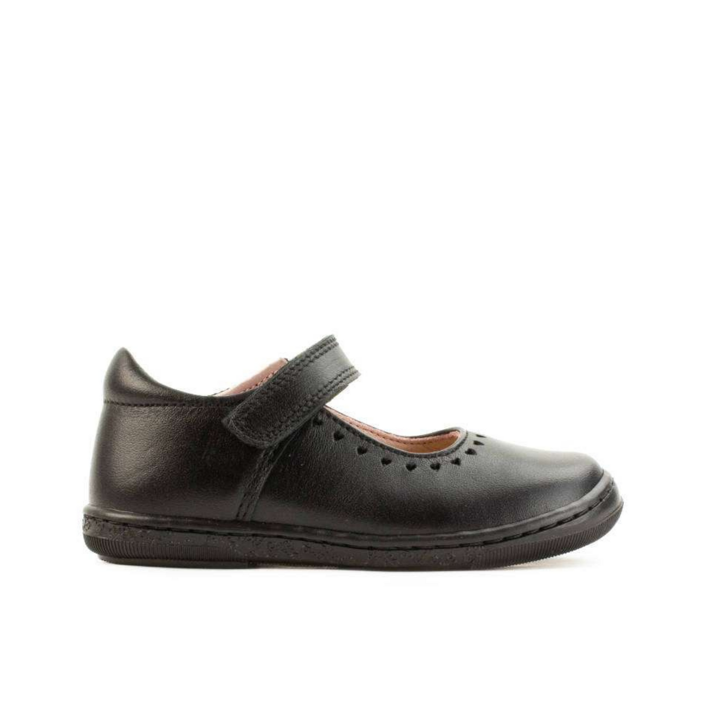 Gisele Black Leather Girl's School Shoe