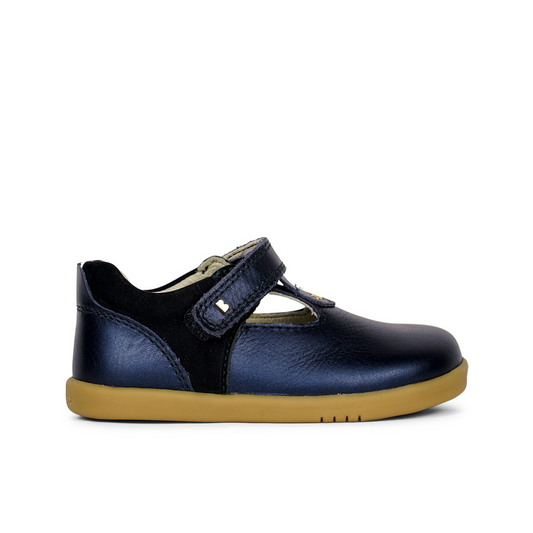 IW Louise T-bar Shoe Navy Shimmer Leather
