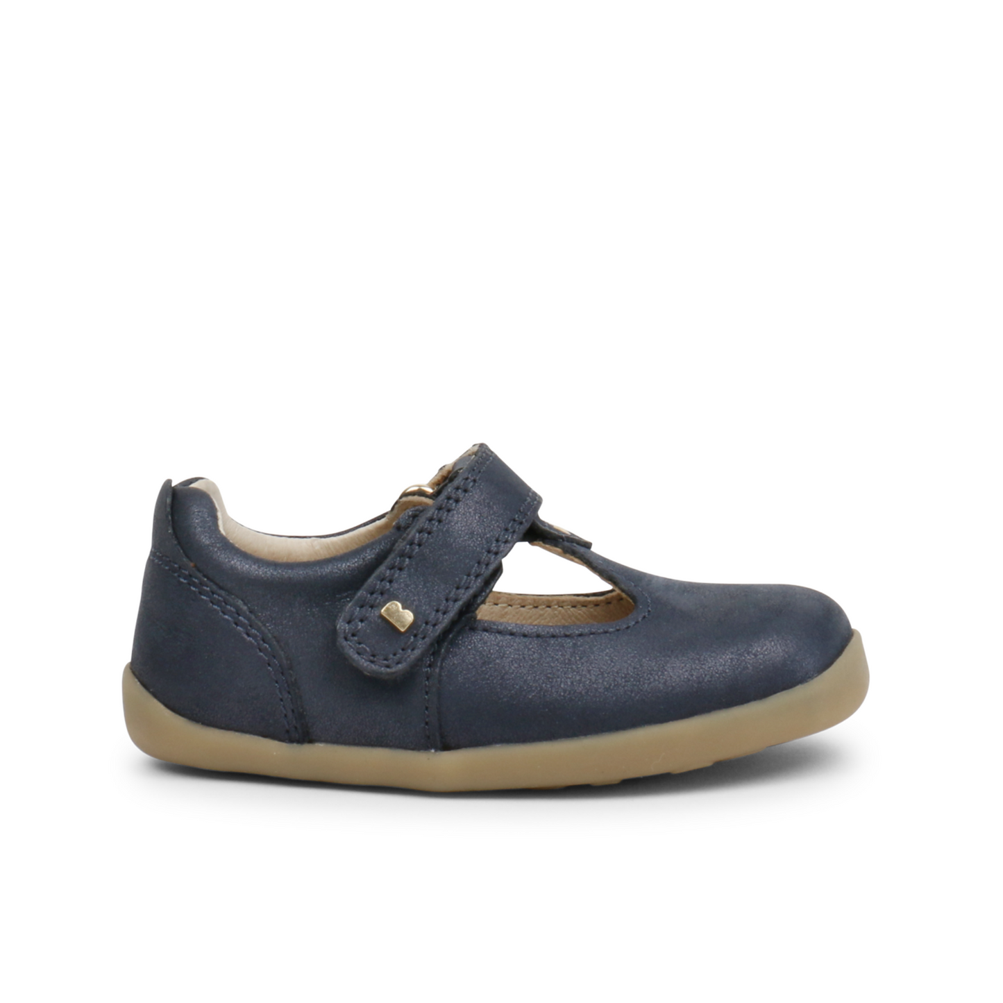 SU Louise T-Bar Shoe in Navy Shimmer Leather