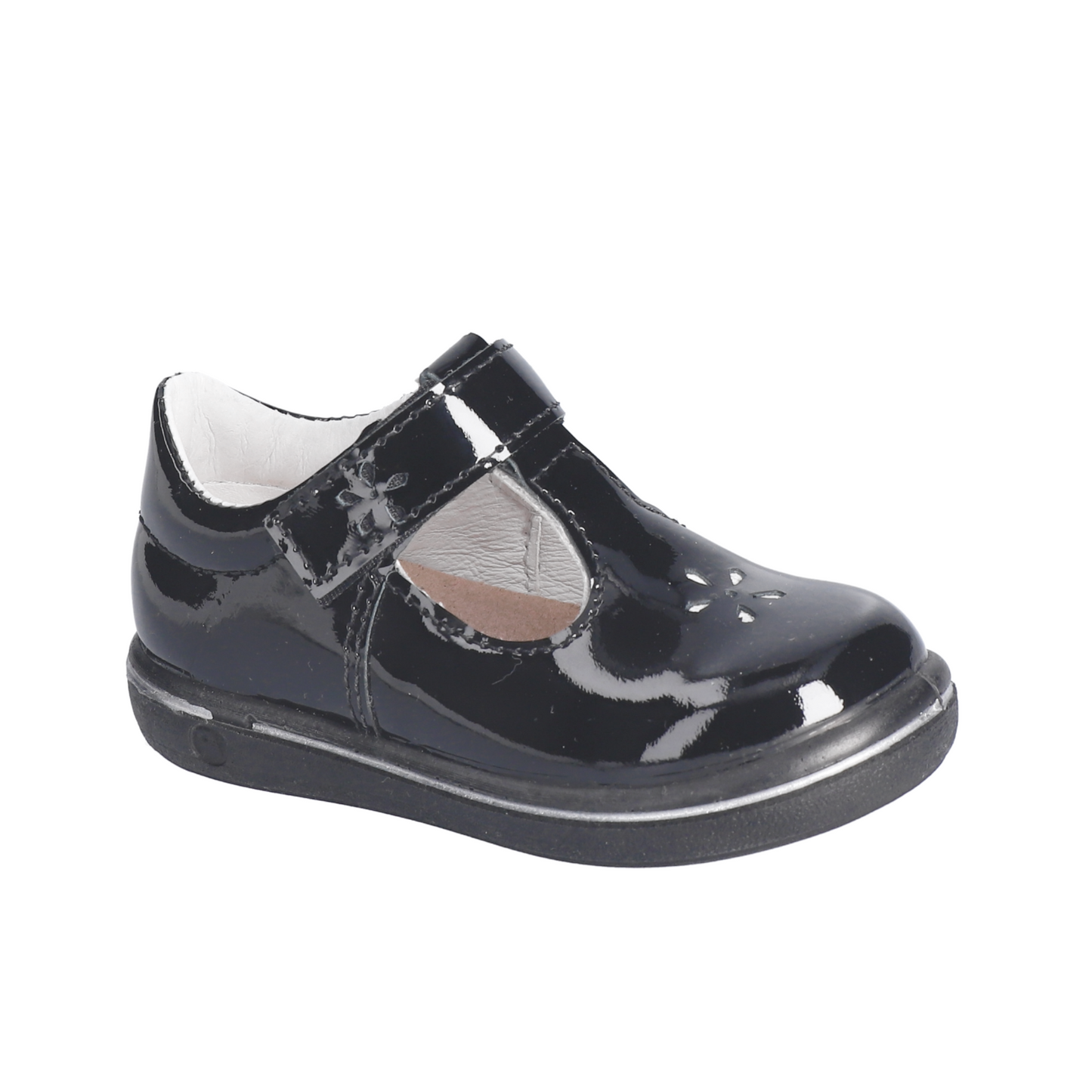 Winona Black Patent Leather T-Bar Girls School Shoe
