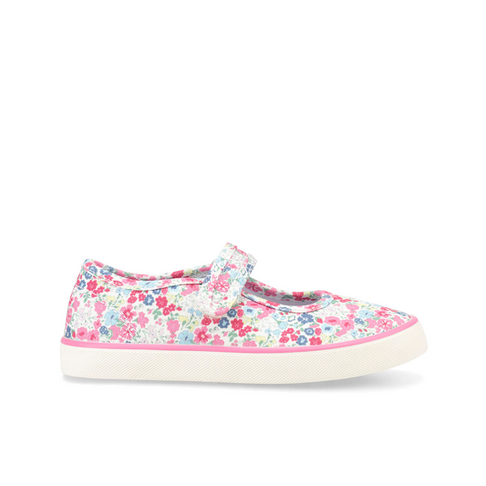 Blossom Pink Floral Girl's Mary Jane Canvas Shoe