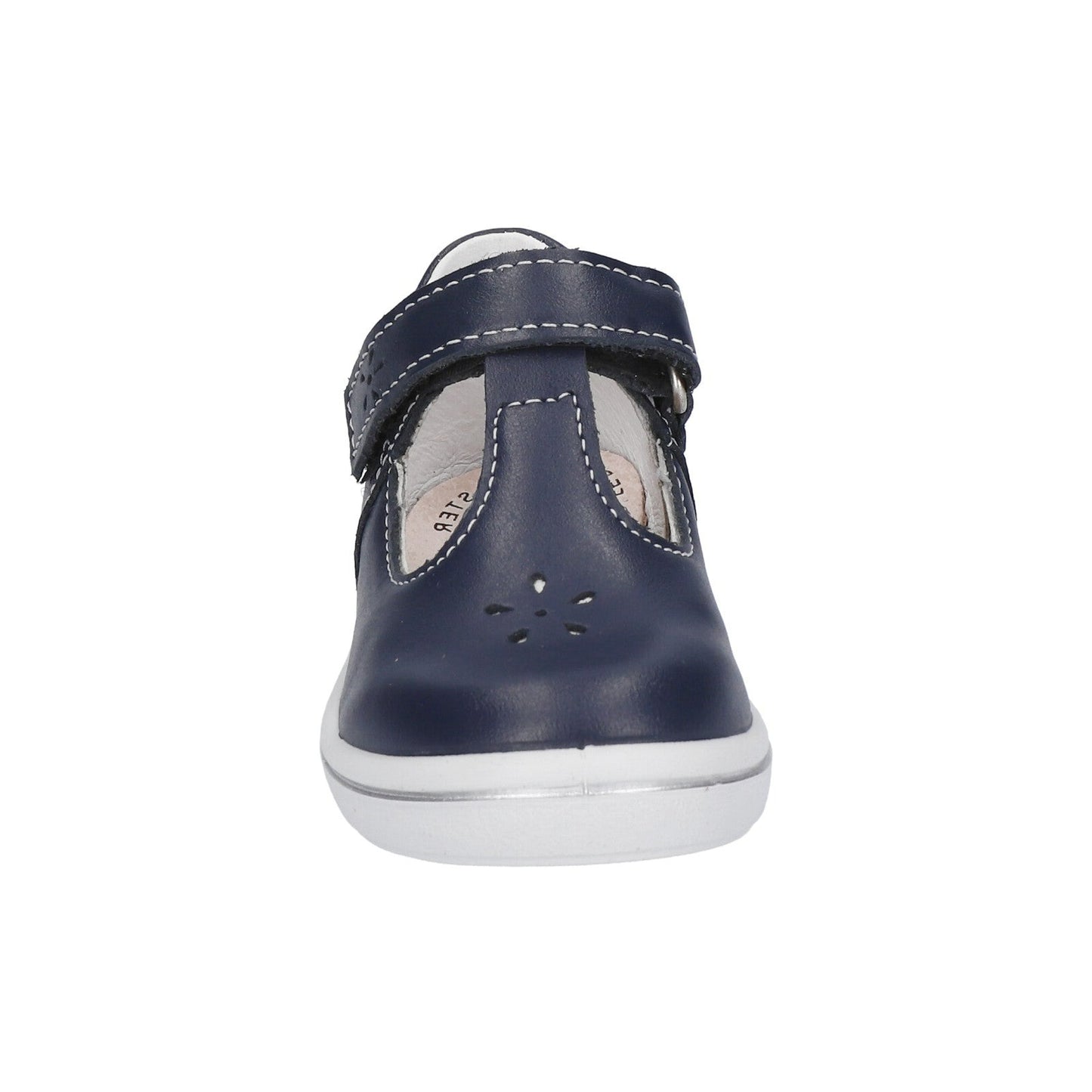 Winona Girl's T-Bar Shoe in Navy leather