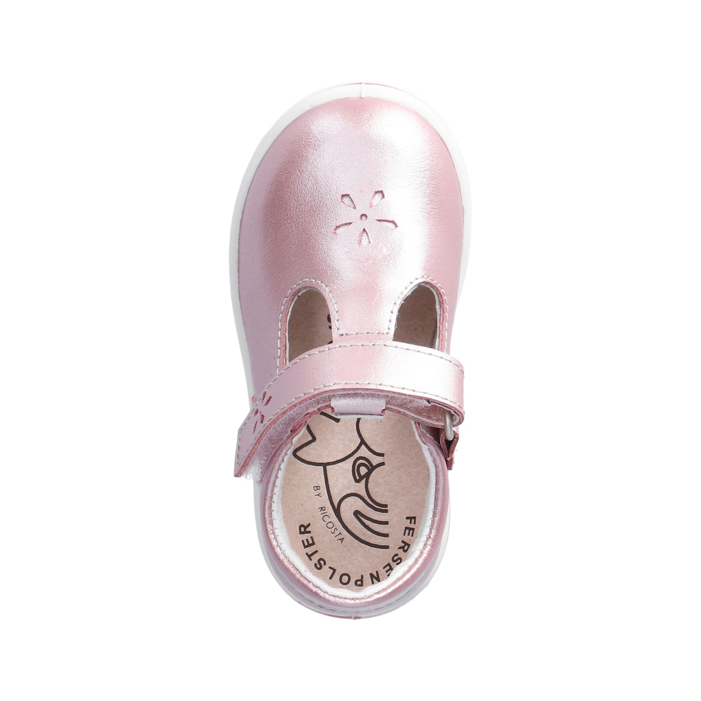 Winona Girl's T-Bar Shoe in Pearl Pink