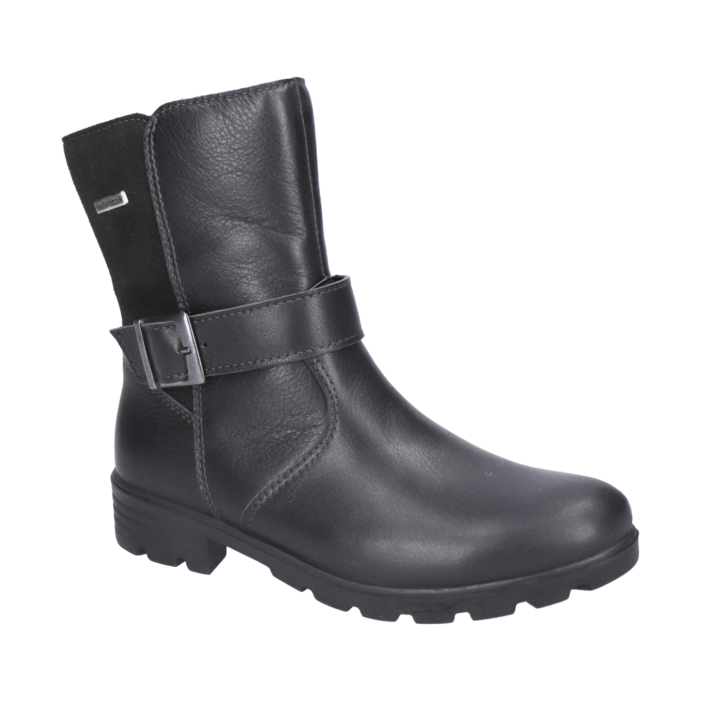 Waterproof Ranka Black Leather and Nubuk Warmlined Boot