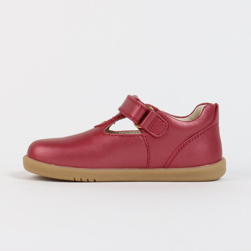 IW Louise T-bar Shoe in Cherry Shimmer Leather
