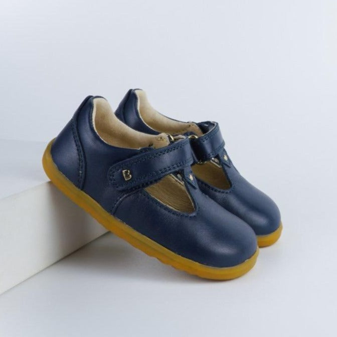 SU Louise T-Bar Shoe in Navy Leather
