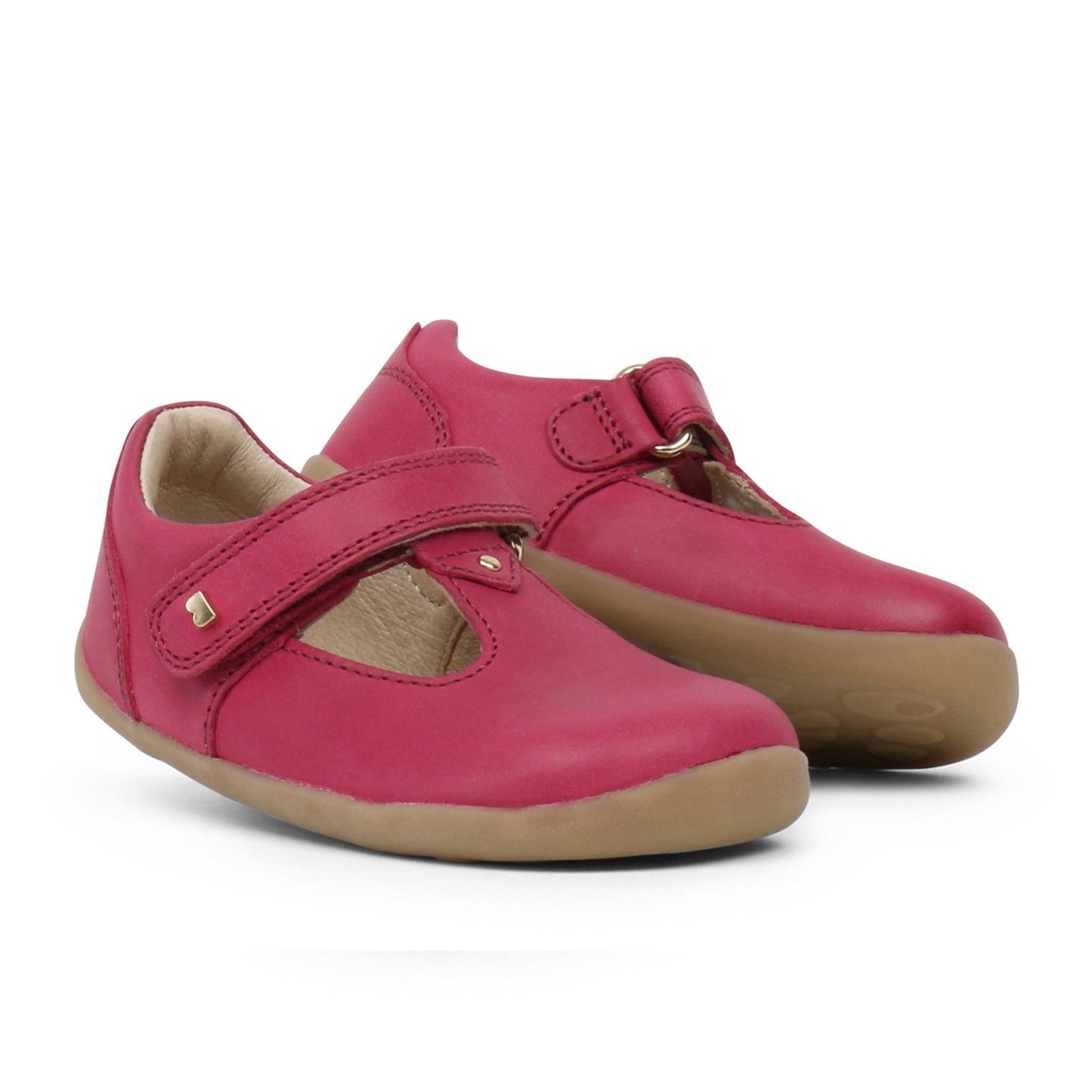 SU Louise T-Bar Shoe in Dark Pink Leather