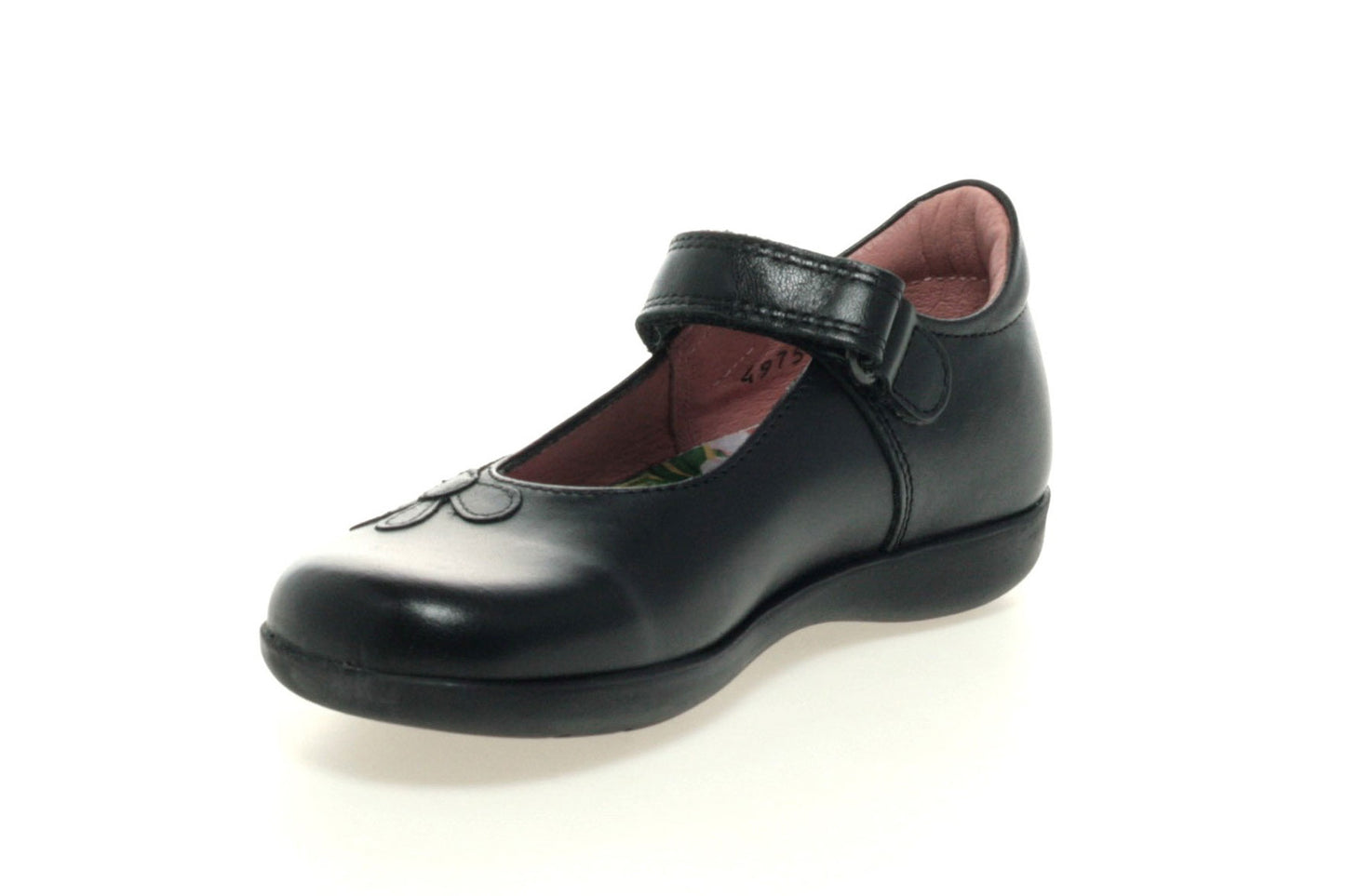 Bonnie Black Leather Mary-Jane Girls School Shoe