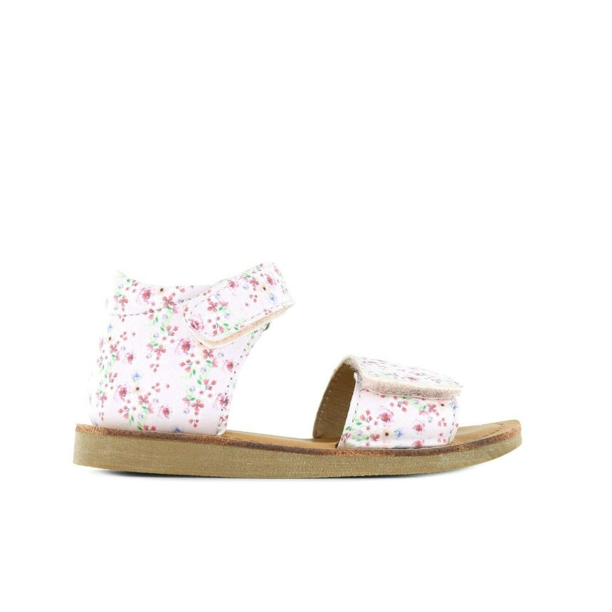 Classic Pink Flowers Leather Sandal