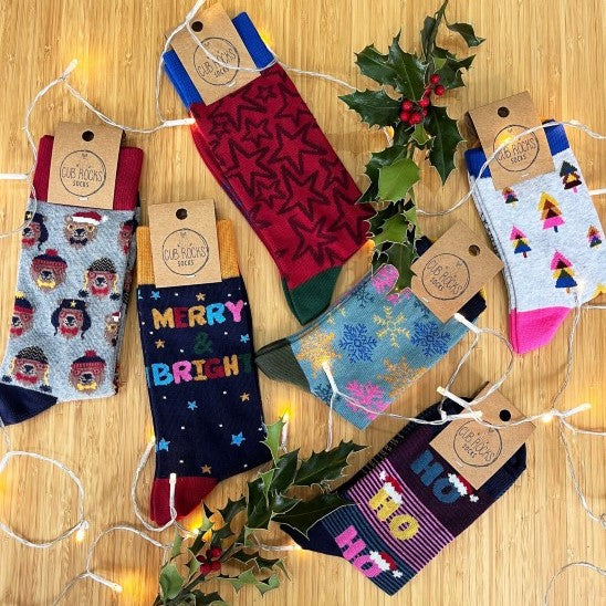 Ladies Cotton Ho Ho Ho Christmas Socks