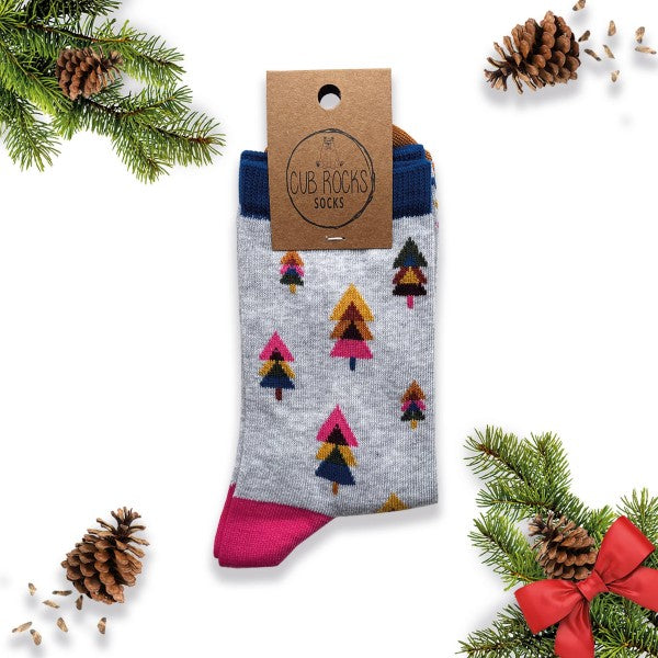 Ladies Cotton Christmas Tree Socks