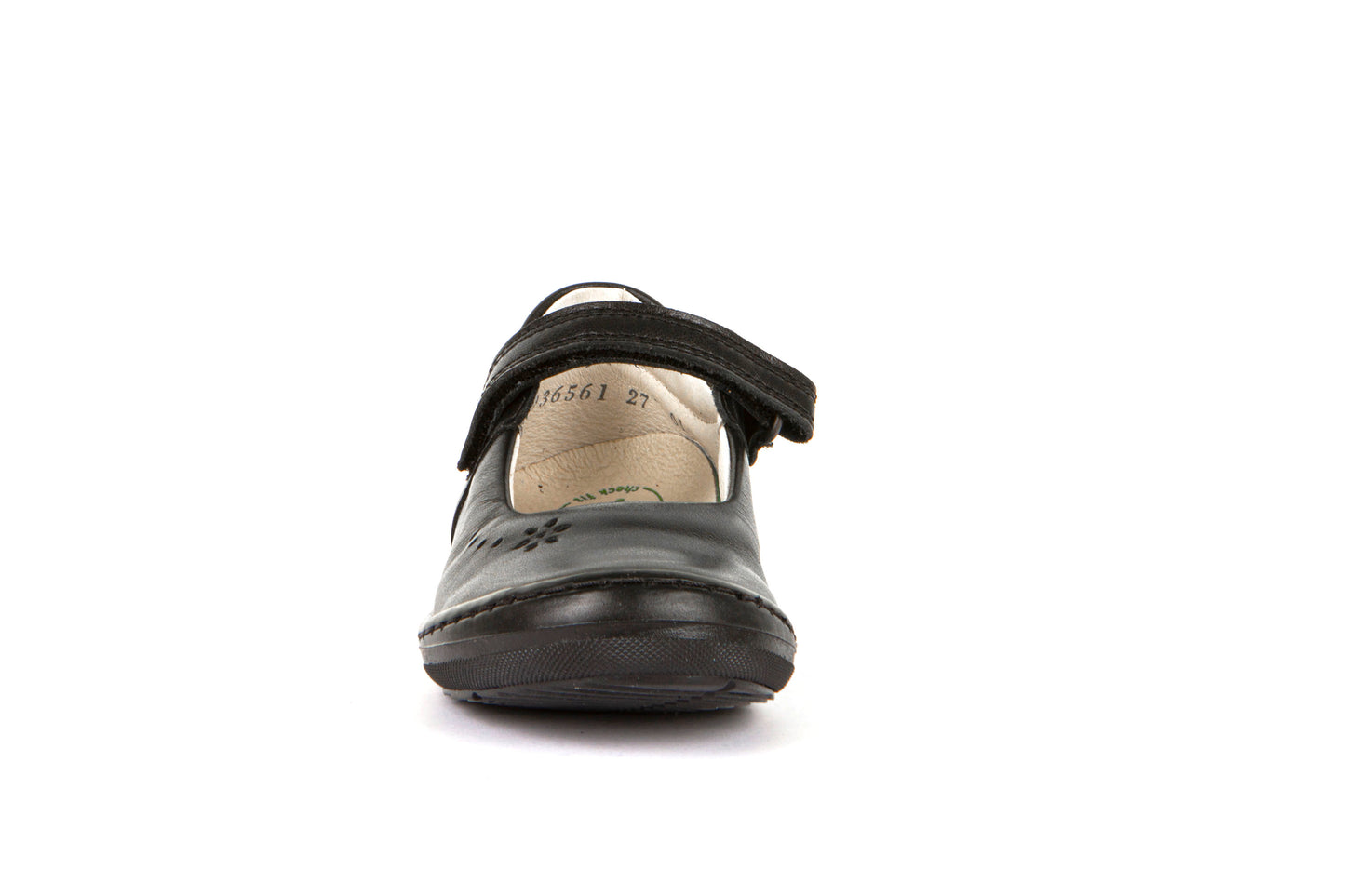 Mia Black Leather Girl's School Shoe