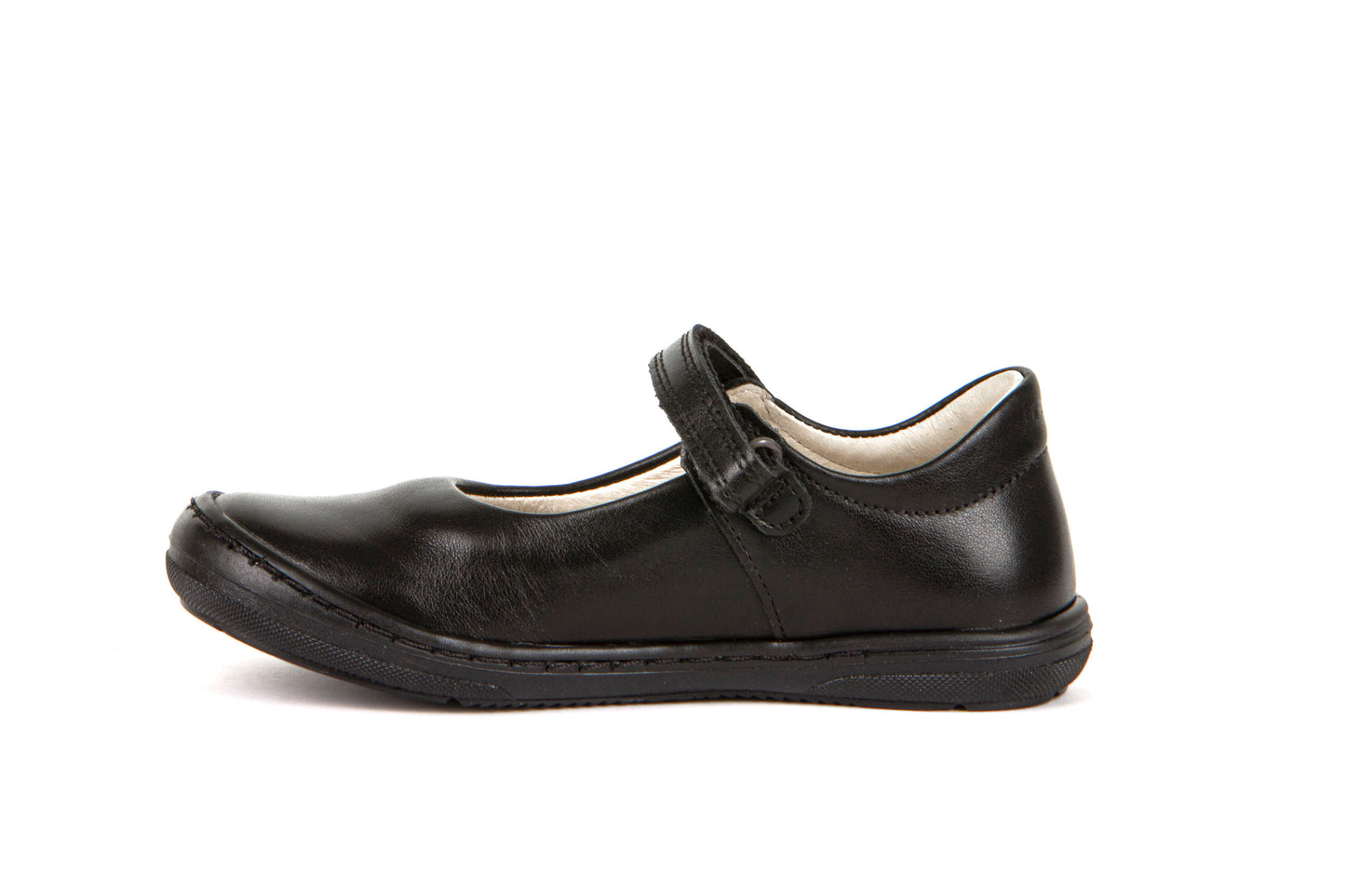 Mia Black Leather Girl's School Shoe