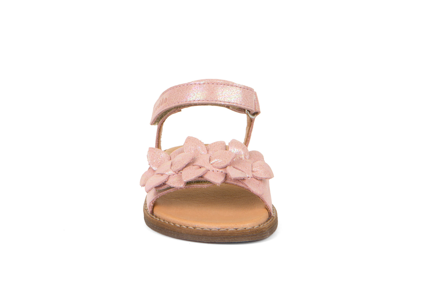 Pink Shine Leather Flower Sandal