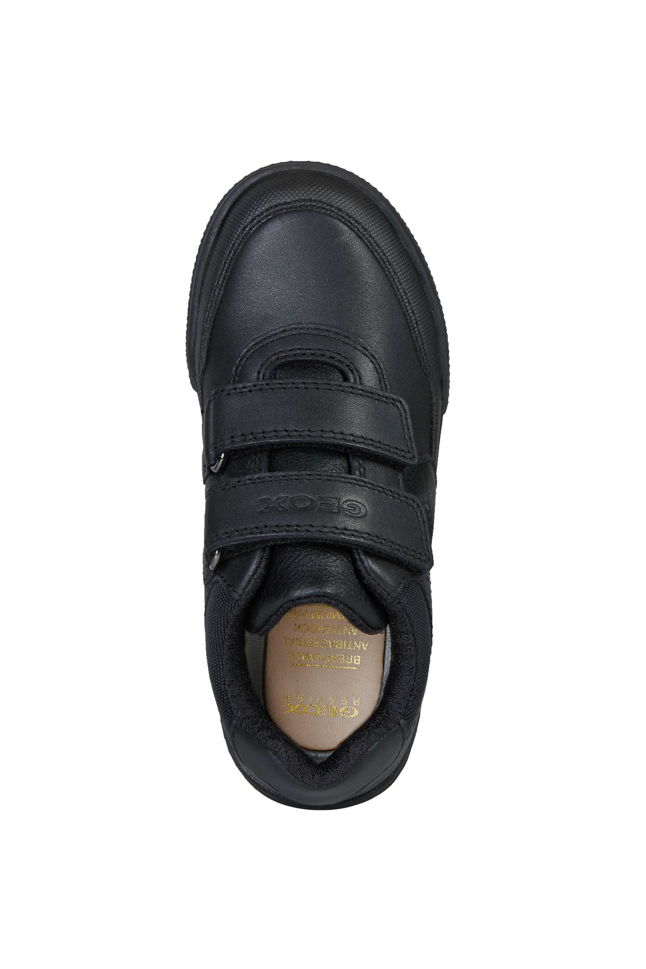 Poseido Black Leather Boys School Shoe