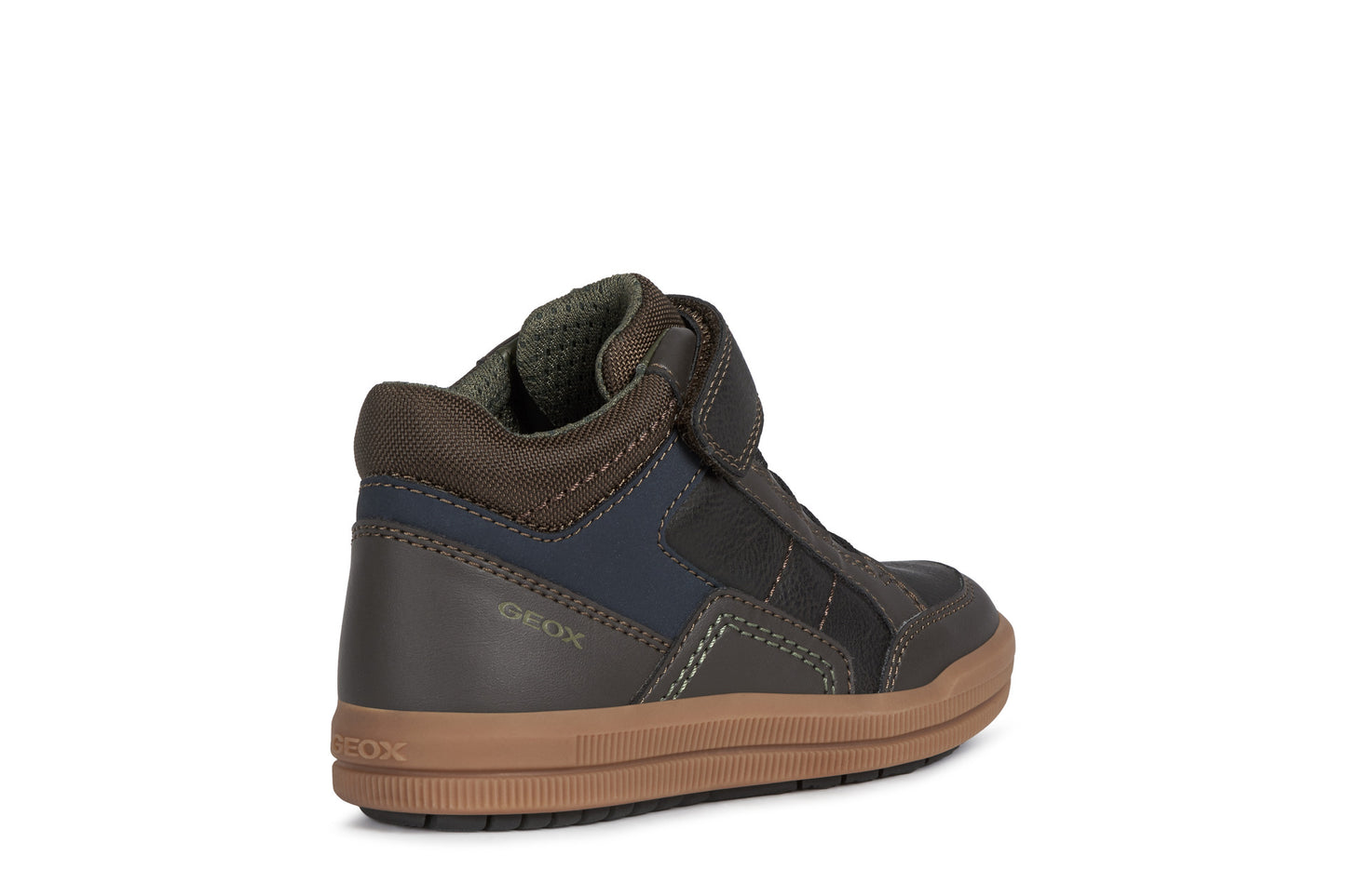 Arzach High-Top Leather Sneaker in Brown/Navy