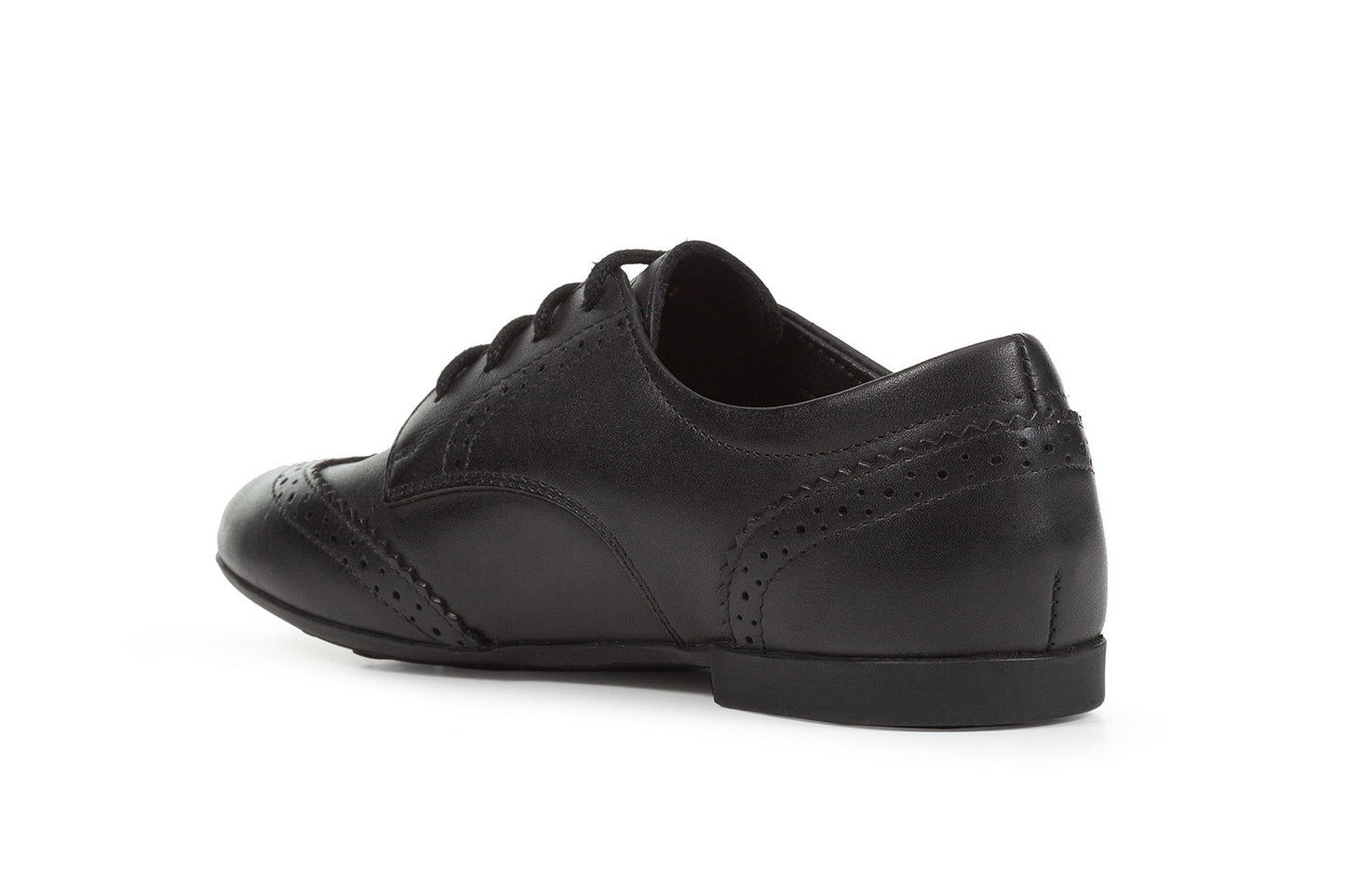 Plie Black Leather Lace-up Brogue Girl's School Shoe