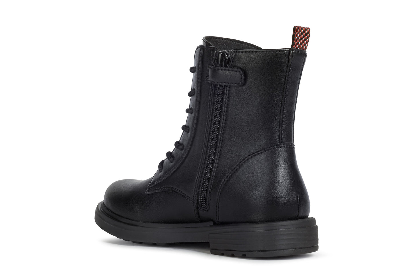Eclair Black Lace-Up And Zipped Boot