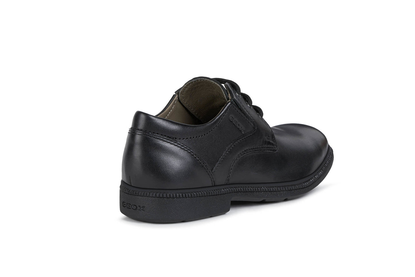 Federico C Black Leather-Lace-up Boys School Shoe