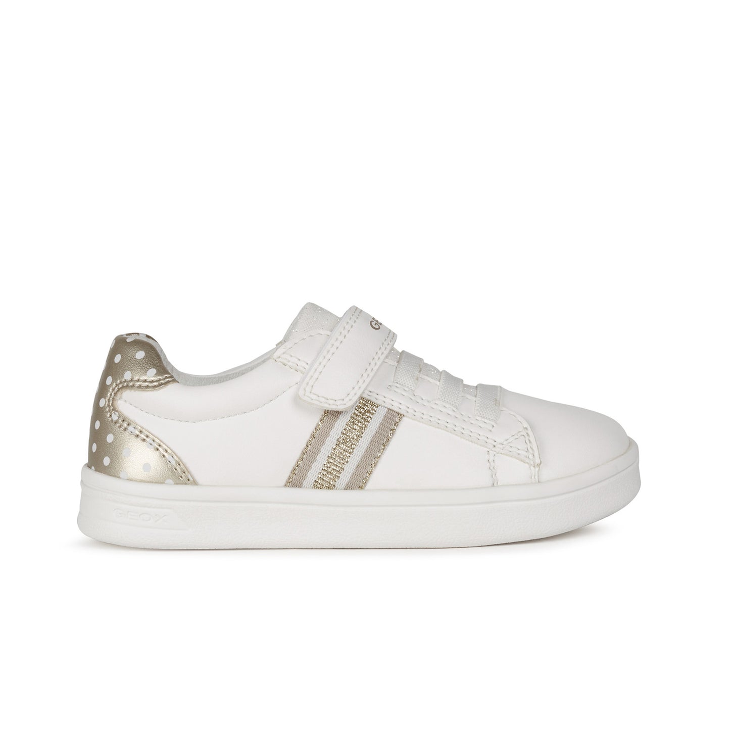 DJ Rock Girl's Sneaker in White/Gold