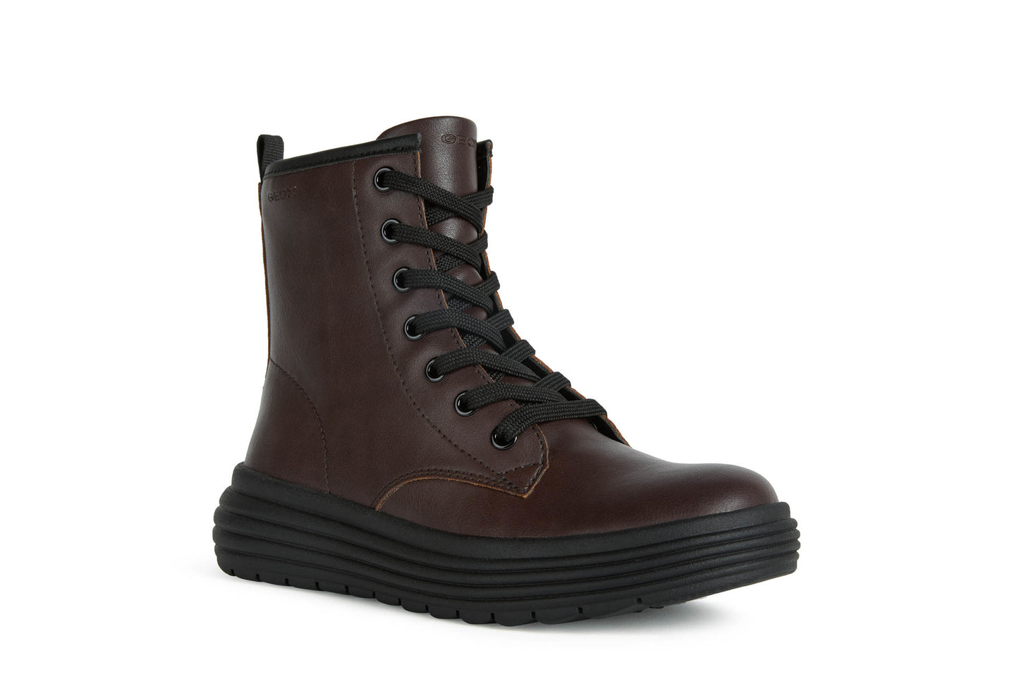 Phaolae Zipped And Lace Boot In Dark Burgundy