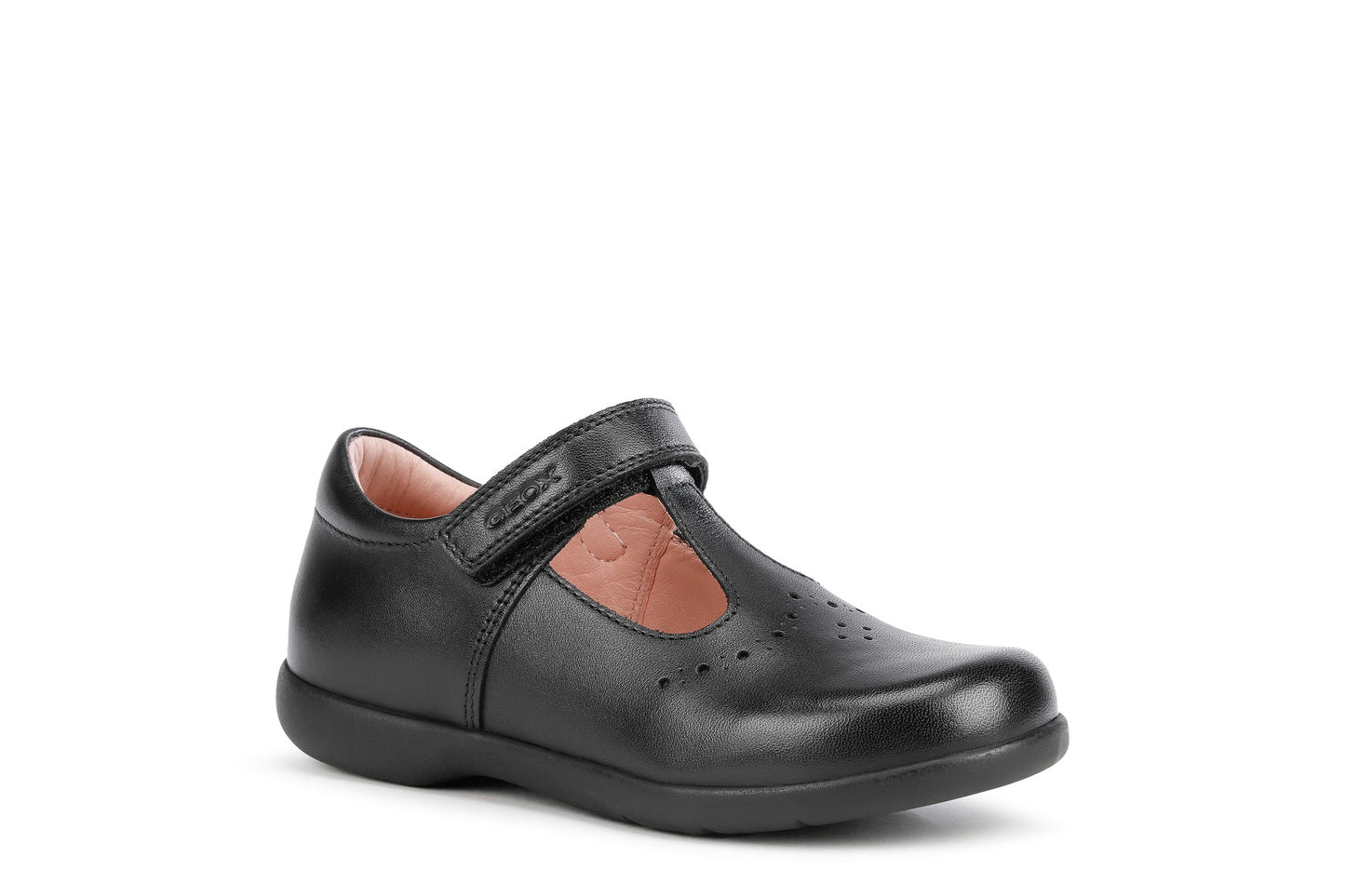 Naimara Black Leather T-Bar Girl's School Shoe