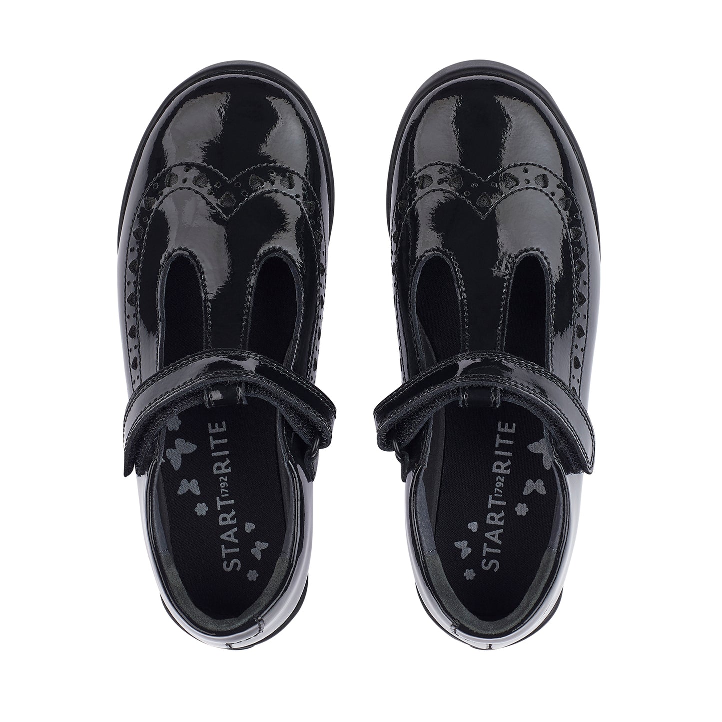 Leapfrog Black Patent Leather T-Bar Girls School Shoe