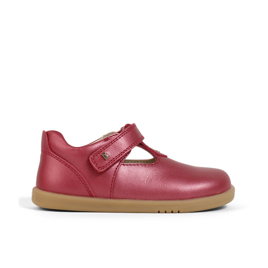 IW Louise T-bar Shoe in Cherry Shimmer Leather