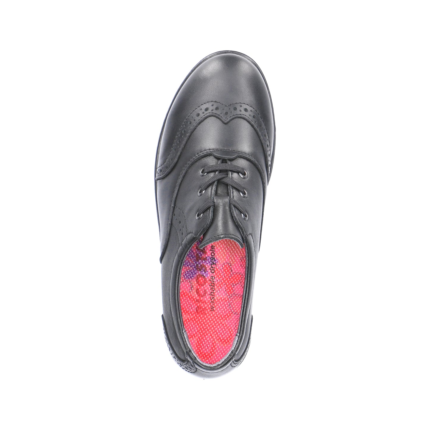 Lucy Black Leather Lace-up Girls School Shoe.