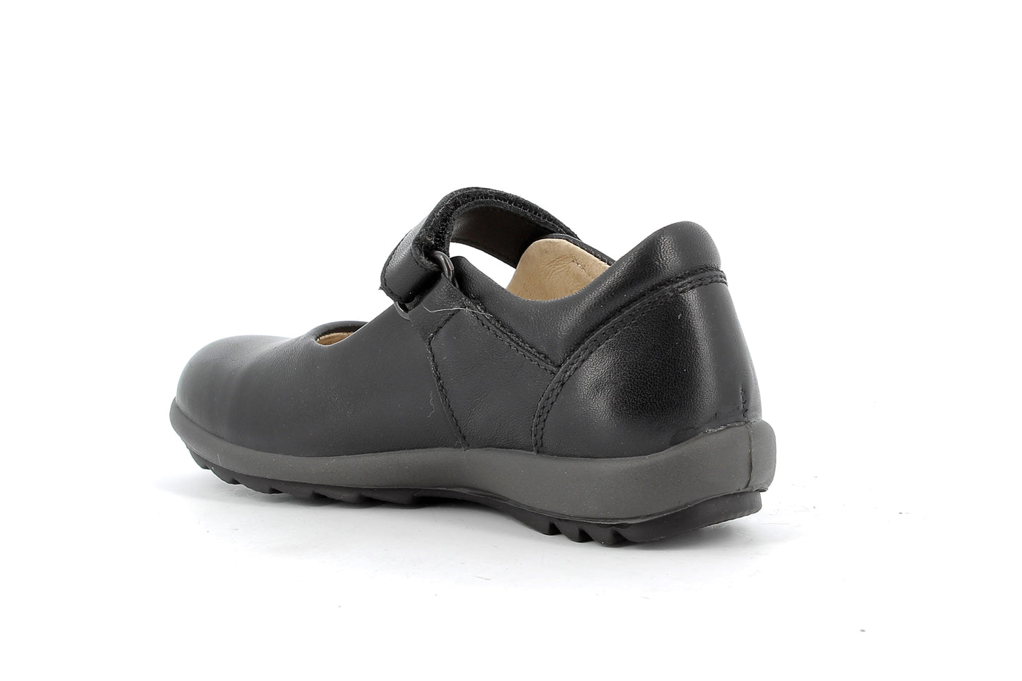 Olea Black Leather Mary-Jane Girls Shoe