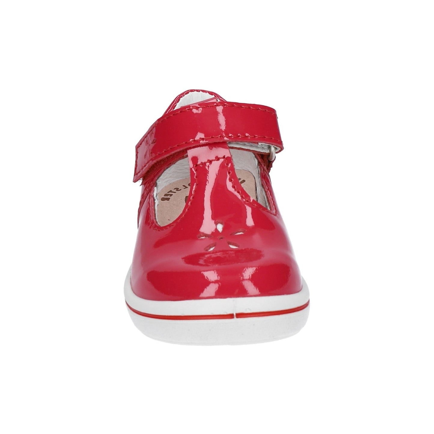 Winona Girl's T-Bar Shoe in Cherry Red Patent
