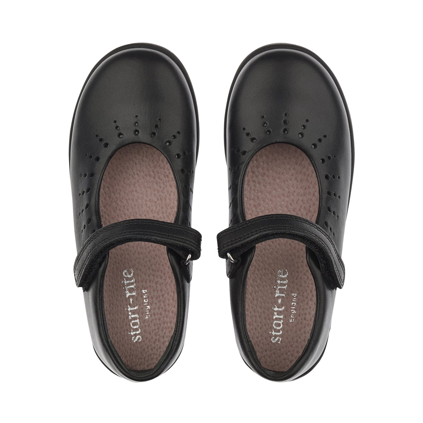 Mary Jane Black Leather Girls School Shoe