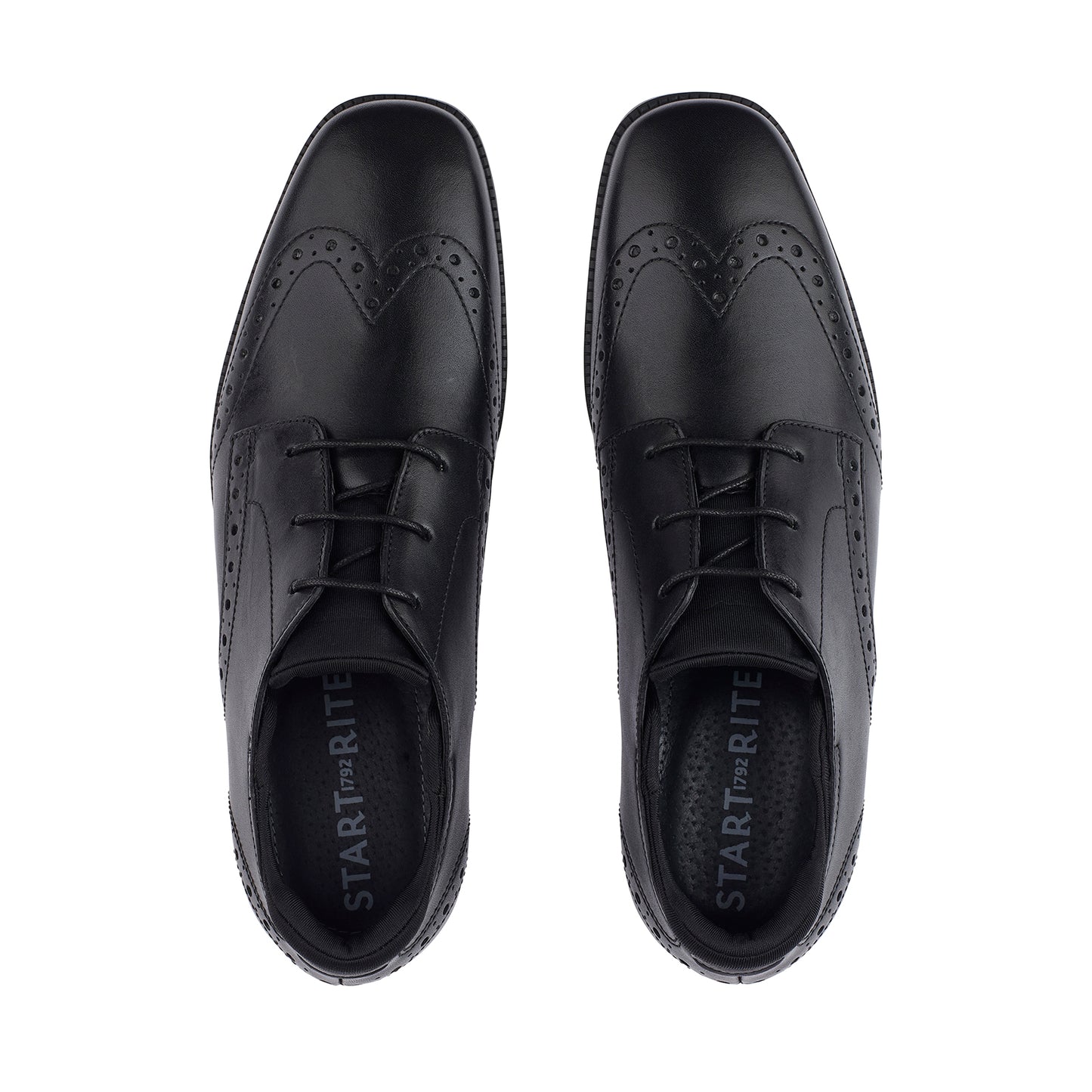 Tailor Black Leather Lace-up boys School Shoe